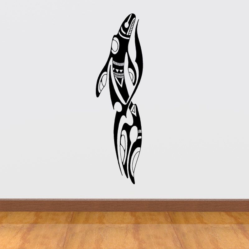 Native style antelope decal with black and white tribal pattern