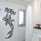 Black tribal hammerhead shark wall decal with ornate scroll patterns