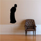 Nativity onlooker man decal, black standing silhouette in profile