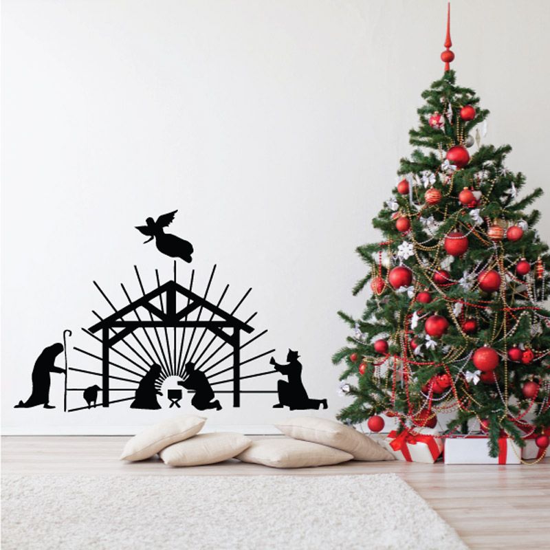 Image of Nativity Scene with Angel Decal