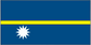 Nauru flag sticker with blue background, yellow stripe, and white star
