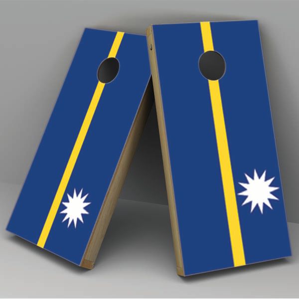 Nauru Flag Cornhole Board Vinyl Decal Wrap