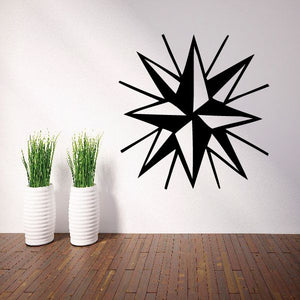Black starburst navigation wall vinyl decal