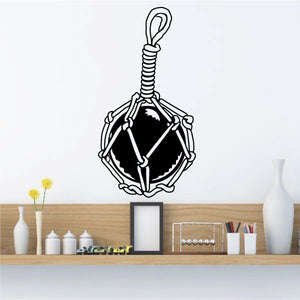 Vinyl wall decal of a decorative pendant with diamond center and hanging cord