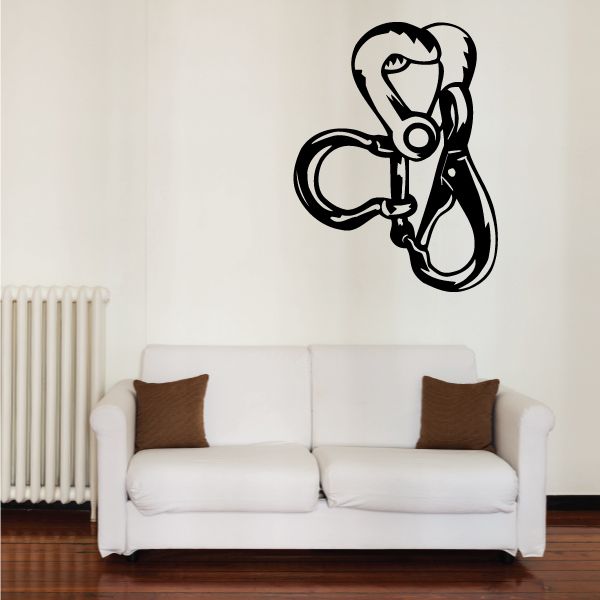 Black vinyl wall decal with a stylized animal face wearing headphones.