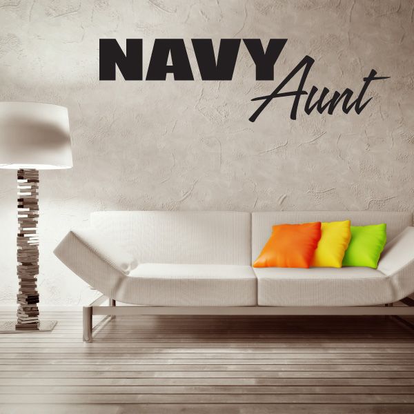 Image of Navy Aunt Wall Decal - Vinyl Decal - Car Decal - CF048