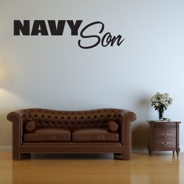 Navy Son wall decal with bold “NAVY” and cursive “Son” lettering