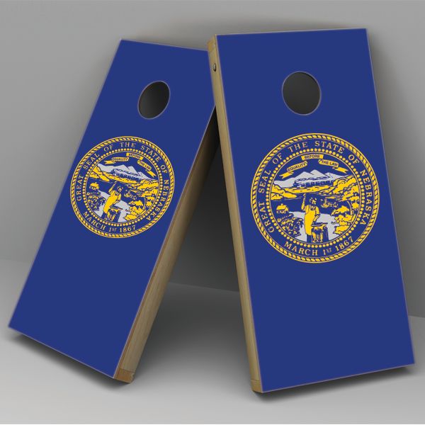 Nebraska Flag Cornhole Board Vinyl Decal Wrap