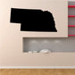 Nebraska state decal with solid black state outline