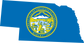 Nebraska state flag shape sticker with yellow circular state seal on blue