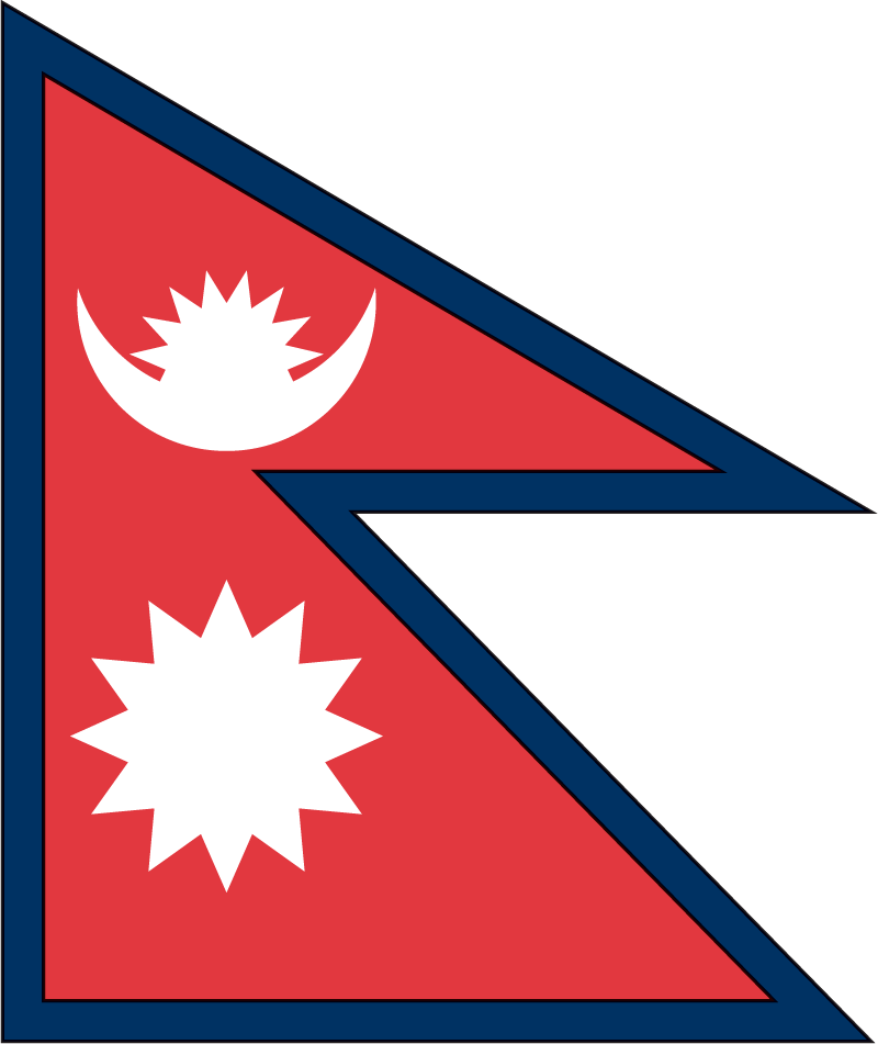 Nepal Flag Sticker, isolated printed sticker artwork
