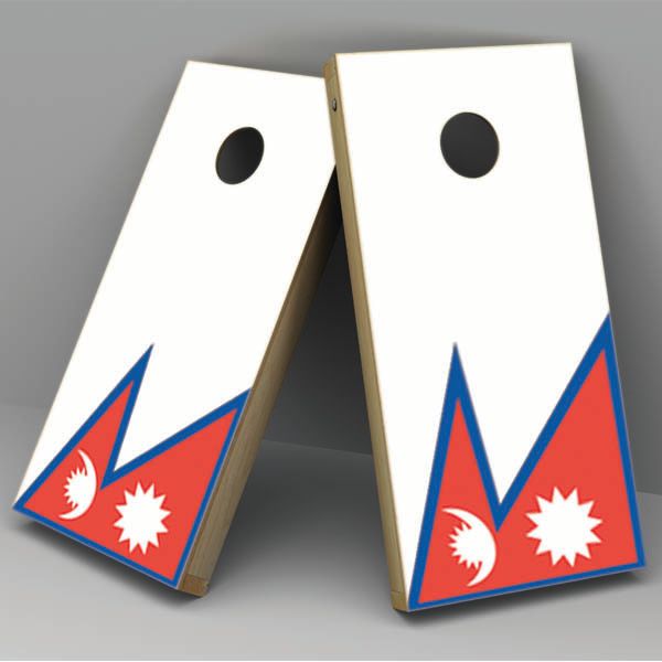 Nepal Flag Cornhole Board Vinyl Decal Wrap