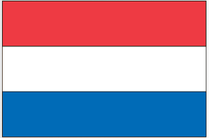 Netherlands flag sticker with horizontal red, white, and blue stripes