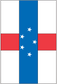 Netherlands Antilles flag sticker with blue vertical stripe, white stars, red and white bands