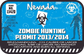 Zombie hunting permit sticker with Nevada text and biohazard zombie hunting graphics