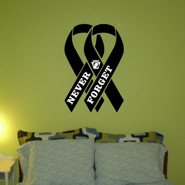 Image of Never Forget Ribbon Printed Die Cut Decal