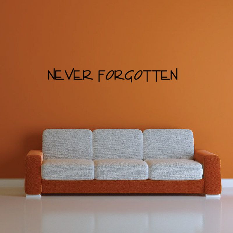 Never Forgotten In Loving Memory Wall Decal - Vinyl Decal - Car Decal - DC009