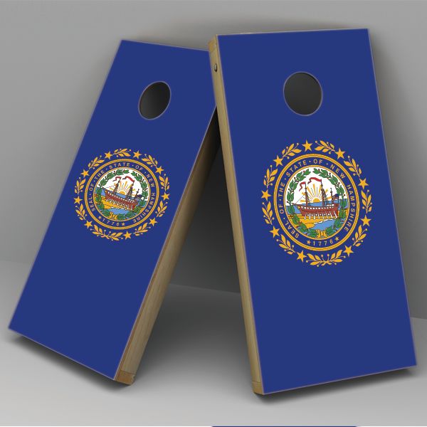 New Hampshire Flag Cornhole Board Vinyl Decal Wrap