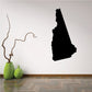 New Hampshire state decal, black state outline silhouette