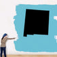 Black state-shaped wall decal with solid fill