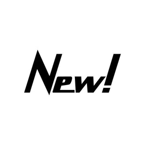 Black “New!” vinyl text decal sticker