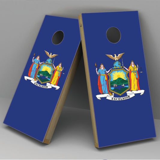 New York Flag Cornhole Board Vinyl Decal Wrap