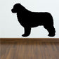 Newfoundland dog decal, black standing dog silhouette with raised tail