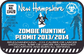 New Hampshire zombie hunting permit sticker with permit No. 13420 text and biohazard graphic