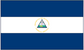 Nicaragua flag sticker, rectangular with blue-white-blue stripes and central circular emblem