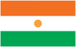 Niger flag sticker: orange top, white middle, green bottom with gold dot.