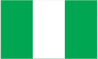 Nigeria flag sticker with vertical green–white–green panels