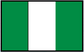 Nigeria flag sticker with vertical green-white-green stripes and rectangular border