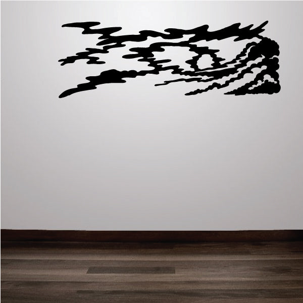 Black textured storm cloud decal with full moon