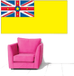 Niue flag sticker on yellow backing