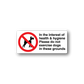 Dog no-exercise sign vinyl decal with red crossed-dog icon and safety text