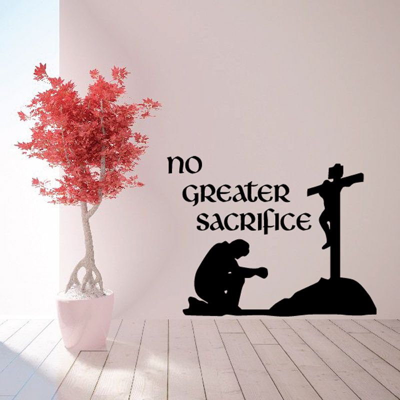 Image of No greater Sacrifice Jesus on the Cross Decal