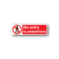 No entry to pedestrians sticker with red circle and black person icon