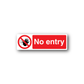 No entry safety sign vinyl sticker with red circle and hand symbol, bold white text
