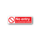 No entry sticker: red sign with circle slash and 'unauthorized vehicles' text.