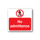 Red No admittance sticker with no-entry person symbol