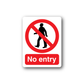 No entry safety sign vinyl decal, black walking icon in red circle with slash