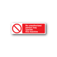Safety sign sticker, red no-entry symbol with text: No unauthorized person operate this machine