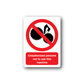 Safety no unauthorized persons sticker: red circle with slash over machinery, red text