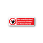 Red safety sign wall decal with hand-ban icon and text 'No unauthorized persons allowed'
