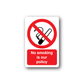 No smoking wall decal with red circle slash, cigarette icon, and “No smoking is our policy”