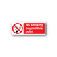 No smoking sign wall decal with red text and crossed cigarette icon