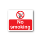 No smoking sign decal: red vinyl sticker with crossed cigarette and 'No smoking' text.