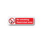 Red no smoking restricted area sign vinyl wall decal with crossed cigarette icon