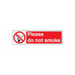 No smoking sign wall decal: red “Please do not smoke” text with no-cigarette symbol