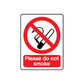 No smoking sign vinyl sticker with crossed cigarette and text “Please do not smoke”